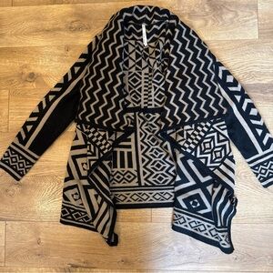 Women’s Unique Fall Open Cardigan Long Sleeve Aztec Geometric Sweater Size M